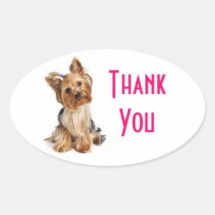 Vielen Dank Yorkshire Terrier Puppy Dog Stickers