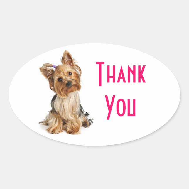 Vielen Dank Yorkshire Terrier Puppy Dog Stickers (Vorderseite)