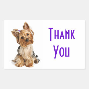 Vielen Dank Yorkshire Terrier Puppy Dog Stickers