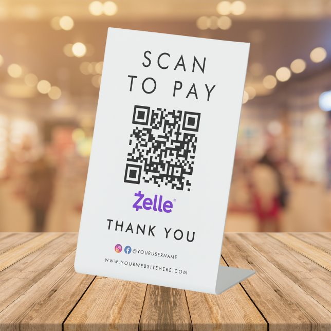 Vielen Dank Zelle Modern Scan zu bezahlen QR Code  Sockelschild (Von Creator hochgeladen)