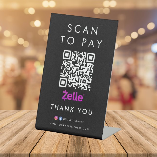 Vielen Dank Zelle Modern Scan zu bezahlen QR Code  Sockelschild (Von Creator hochgeladen)