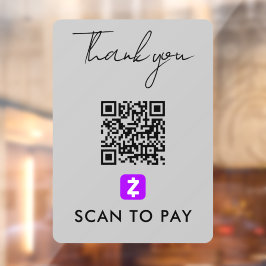 Vielen Dank Zelle QR Code Scan zu bezahlen moderne Fensteraufkleber