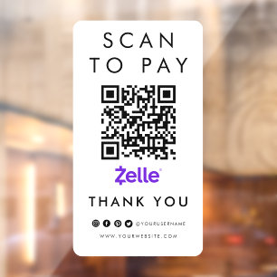Vielen Dank Zelle Scan zu bezahlen QR-Code modern Fensteraufkleber