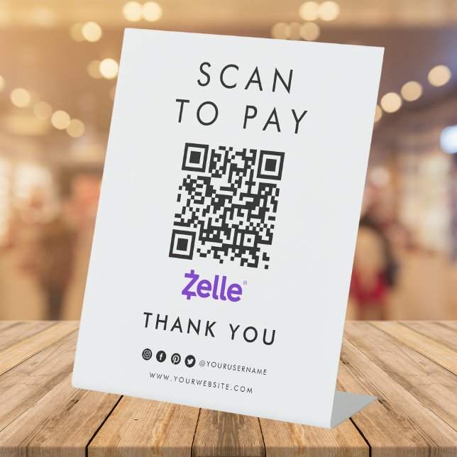 Vielen Dank Zelle Scan zu bezahlen QR-Code modern  Sockelschild (Von Creator hochgeladen)