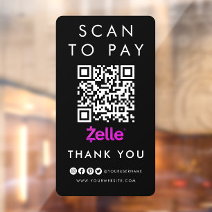 Vielen Dank Zelle Scan zu bezahlen QR-Code moderne Fensteraufkleber