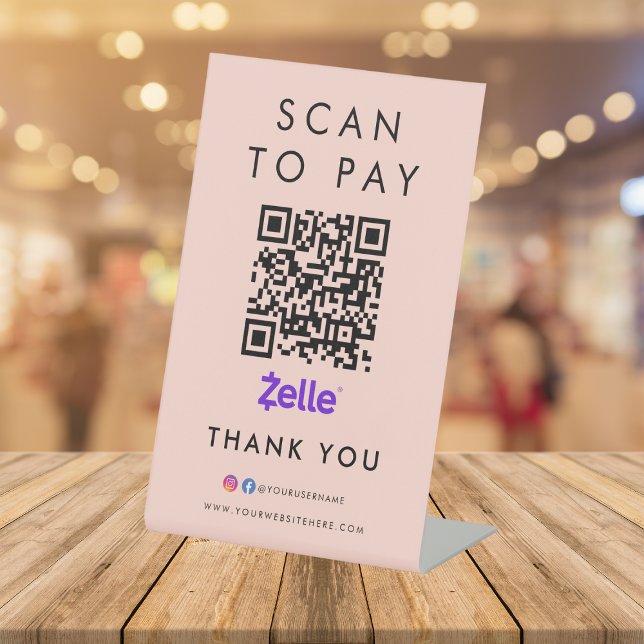 Vielen Dank Zelle Scan zu bezahlen QR-Code rot pin Sockelschild (Von Creator hochgeladen)