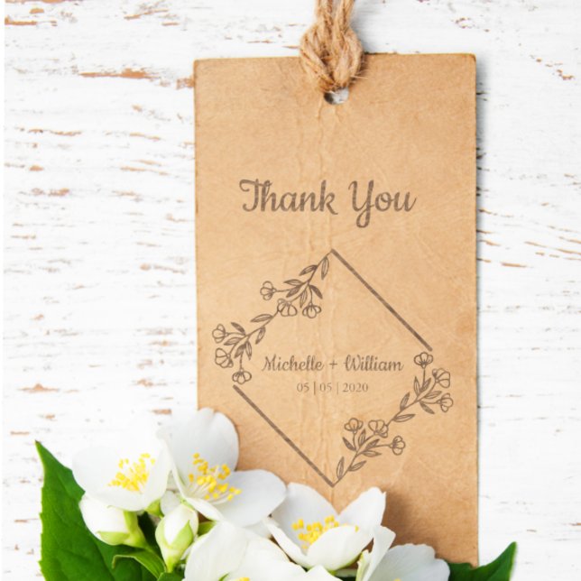 Vielen Dank Zitat Diamond und Wildblumen Hochzeit Gummistempel (Von Creator hochgeladen)
