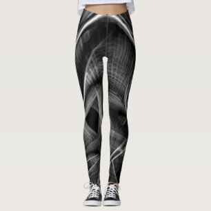 Vieles mit grauen Grooves auf dunklem Hintergrund Leggings