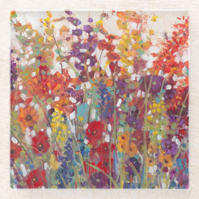 Vielfalt der Blume Glasuntersetzer (Vorderseite)