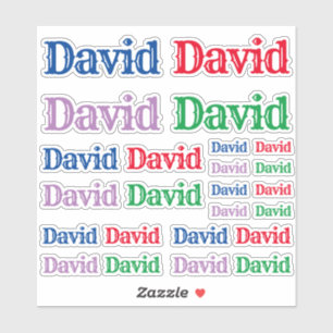 Vielfalt der Größe des Namens David Aufkleber