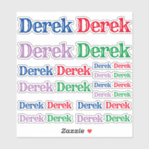 Vielfalt der Größe des Namens Derek