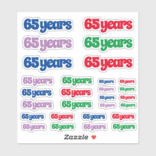 Vielfalt der Größe von 65 Jahren Aufkleber