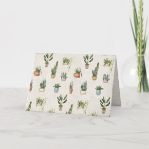 Vielfalt der Topfbäume, Aquarellgeburtstag Karte