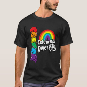 Vielfalt feiern Rudel Katzen LGBTQIA+ Schwulenrech T-Shirt