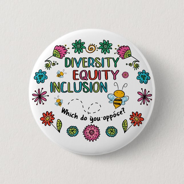 Vielfalt Gleichberechtigung Inklusion Button (Vorderseite)