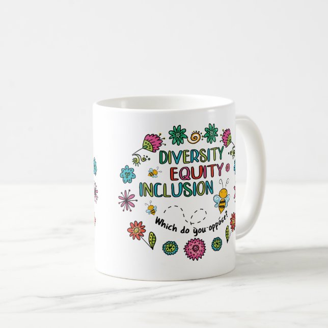 Vielfalt Gleichheit Inklusion Kaffeetasse (VorderseiteRechts)