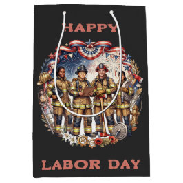 Vielfältige Feuerwehrleute Patriotische Labor Day Mittlere Geschenktüte