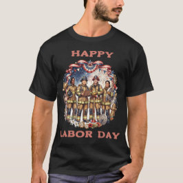 Vielfältige Feuerwehrleute Patriotische Labor Day T-Shirt