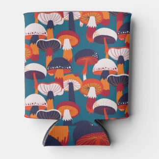 Vielfältige Pilze, Vintage nahtlose Abbildung. Dosenkühler