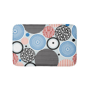 Vielfarbige Kreise, grafisches Musterdesign. Badematte