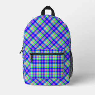 Vielfarbiger heller Nebel mit kariertem Muster Bedruckter Rucksack