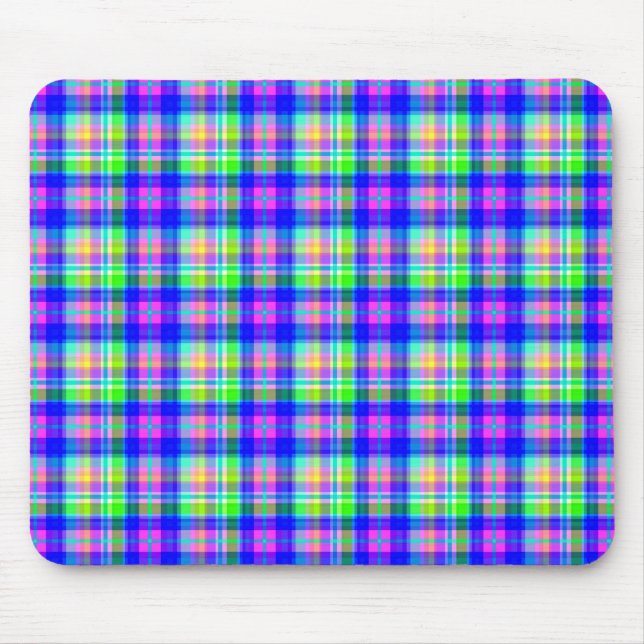 Vielfarbiger heller Nebel mit kariertem Muster Mousepad (Vorne)