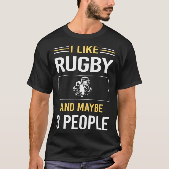 Vielleicht 3 Leute Rugby T-Shirt (Vorderseite)