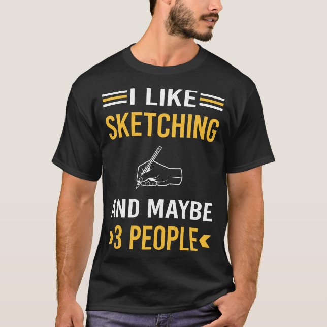 Vielleicht 3 Leute skizzieren T-Shirt (Vorderseite)