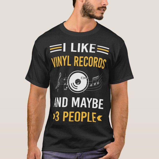 Vielleicht 3 Personen Vinyl Record Platten T-Shirt (Vorderseite)
