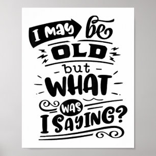 Vielleicht alt, aber was war ich Sprichwort lustig Poster