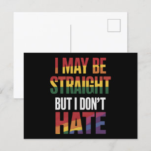 Vielleicht bin ich gerade, aber ich hasse LGBT-Gay Postkarte