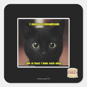 Vielleicht bin ich schizophrene quadratischer aufkleber