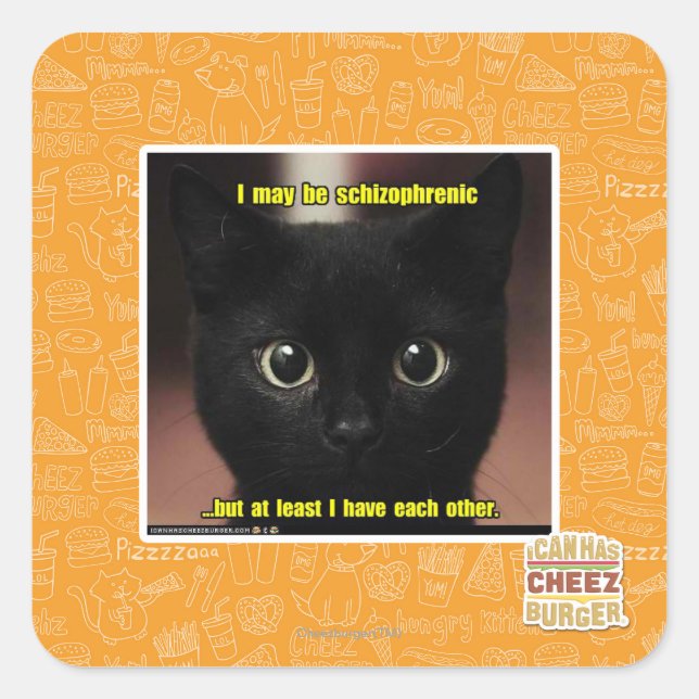 Vielleicht bin ich schizophrene quadratischer aufkleber (Vorderseite)
