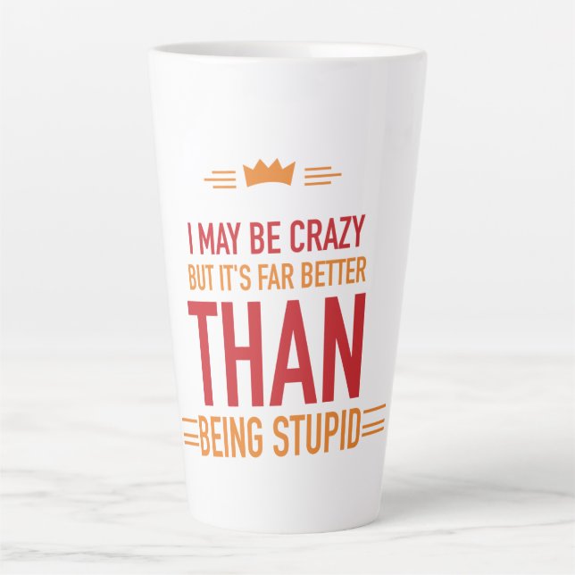 Vielleicht bin ich verrückt nach Latte-Tasse Milchtasse (Vorderseite)