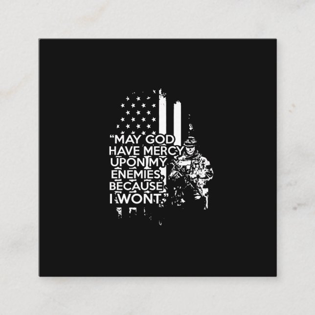 Vielleicht hat Gott Barmherzigkeit gegenüber meine Quadratische Visitenkarte (Vorderseite)