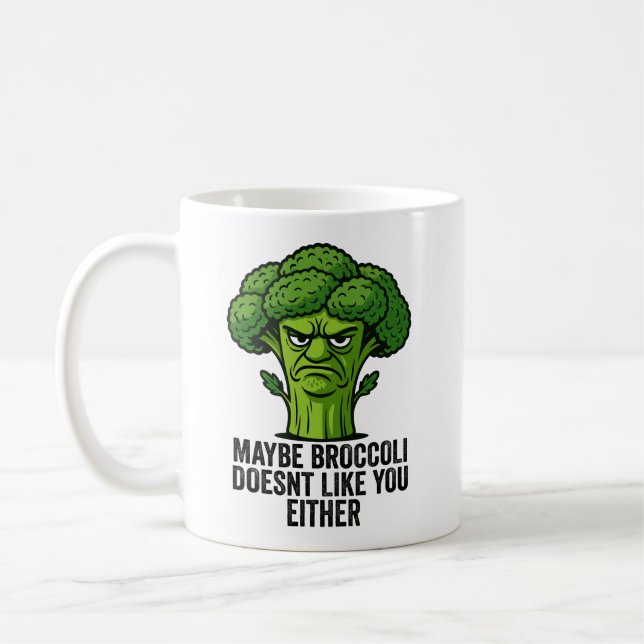 Vielleicht mag Broccoli dich auch nicht Kaffeetasse (Links)