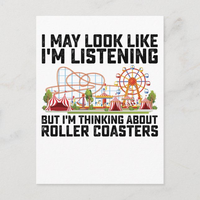 Vielleicht sehe ich aus, als ob ich zuhöre, aber i einladungspostkarte (Vorderseite)