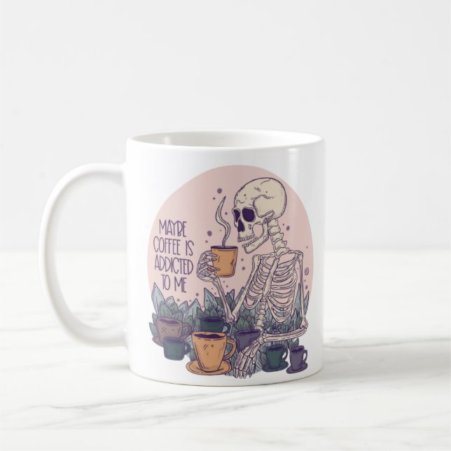 Vielleicht wird mir Kaffee im Funny Café Skeleton  Kaffeetasse (Links)