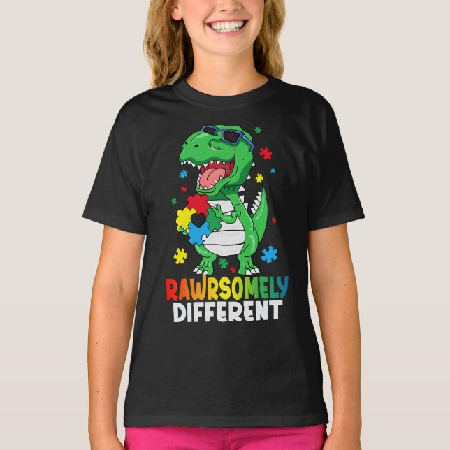 Vielmehr etwas Anderes Dinosaurier Autismus Bewuss T-Shirt (Vorderseite)