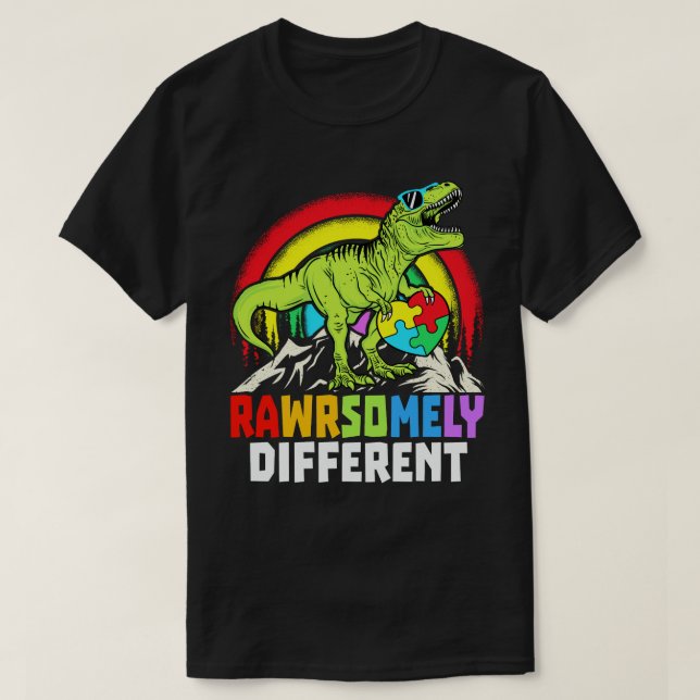 Vielmehr etwas Anderes Dinosaurier Autismus Bewuss T-Shirt (Design vorne)