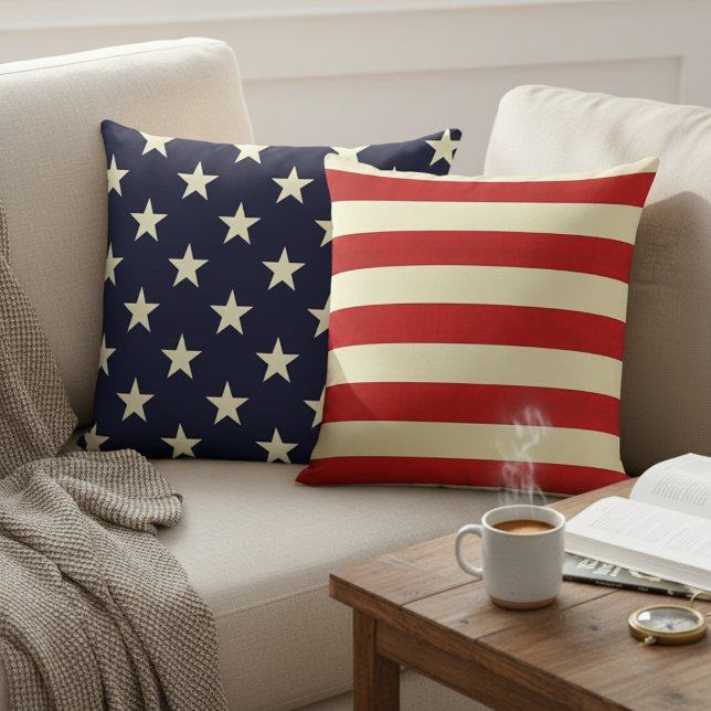 Vielseitiger Patriotismus: Sterne und Streifen rev Kissen (Versatile Patriotism: Stars & Stripes Reversible Throw Pillow)