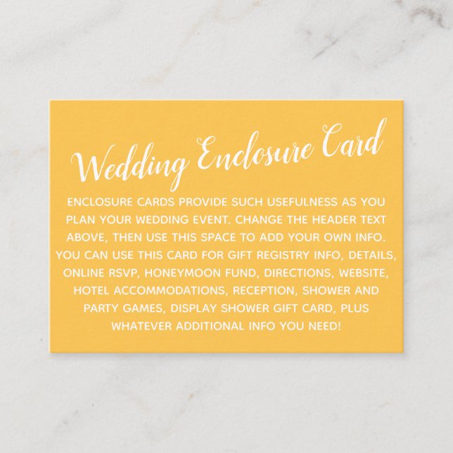 Vielseitiges individuelles DIY Wedding Apricot Yel Begleitkarte (Vorderseite)