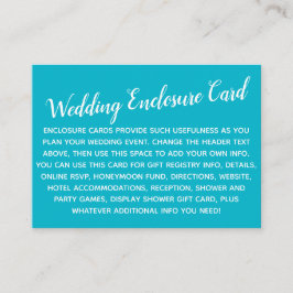 Vielseitiges individuelles DIY Wedding Scuba Blue Begleitkarte