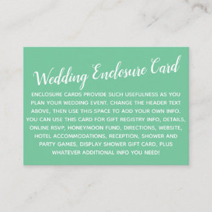 Vielseitiges individuelles DIY Wedding Seafoam Gre Begleitkarte