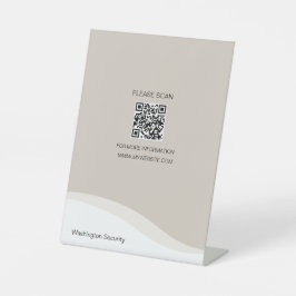 Vielseitiges QR-Codesk Top-Zeichen Sockelschild