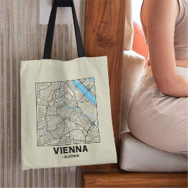 Vienna, Austria, City Map Tote Bag Tragetasche