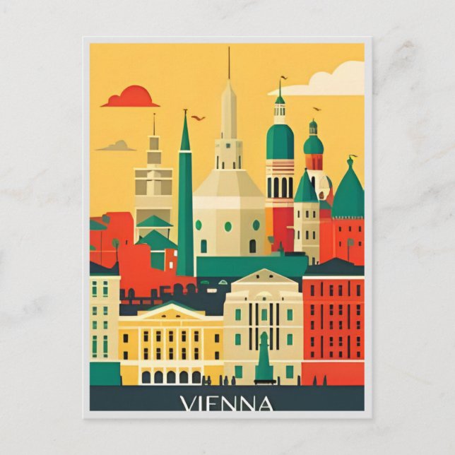 Vienna Austria Vintage Reisetourismus Souvenir Postkarte (Vorderseite)