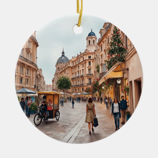 Vienna Austria Wasserfarbe Keramik Ornament (Vorne)