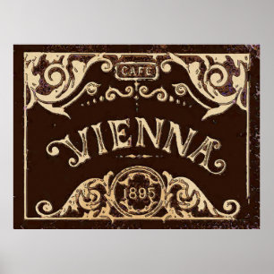 Vienna Café Sign Vintag Poster