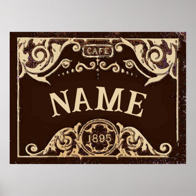 Vienna Café Sign Vintag Poster (Vorne)